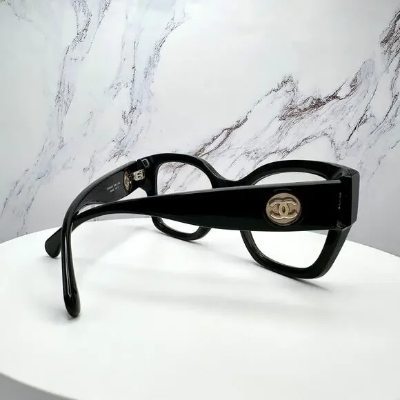 New CHANEL Eyeglasses 53mm Glasses Butterfly Gold CC Womens - Picture 11 of 16